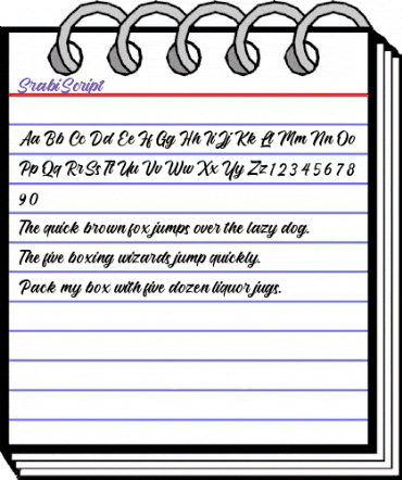 Srabi Script Regular animated font preview