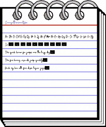 Srangat Personal Use animated font preview