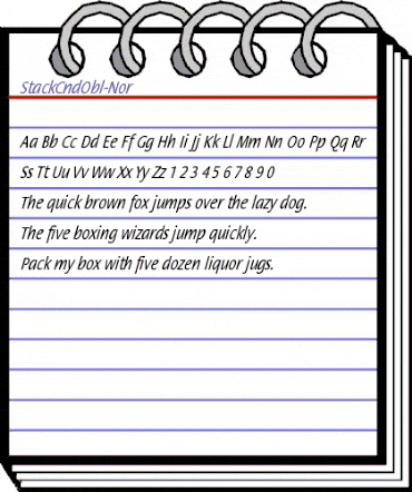 StackCndObl-Nor Regular animated font preview