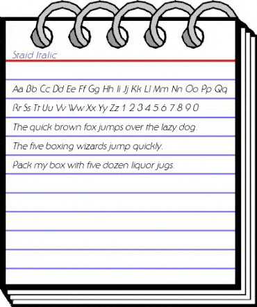 Staid Italic animated font preview Staid Italic animated font preview