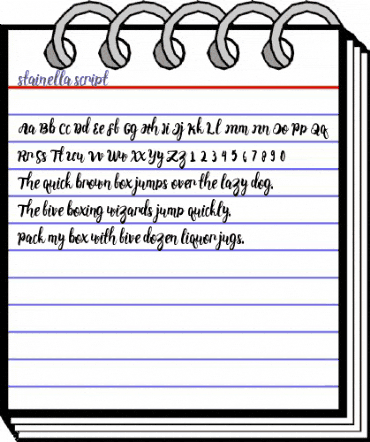 stainella script Regular animated font preview