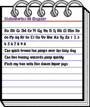StakeWorks108 Regular animated font preview