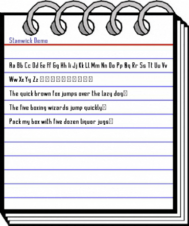 Stanwick Demo Regular animated font preview