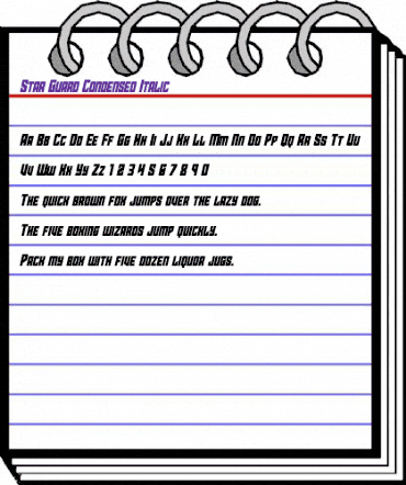 Star Guard Condensed Italic Condensed Italic animated font preview