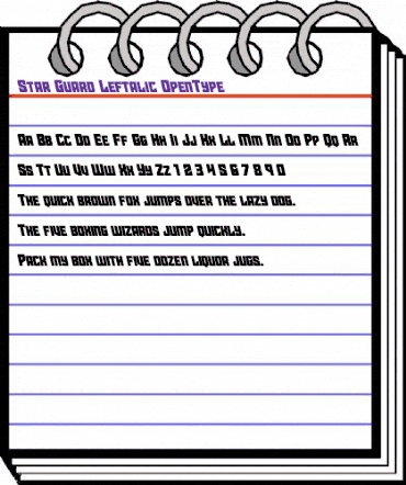 Star Guard Leftalic Italic animated font preview Star Guard Leftalic Italic animated font preview