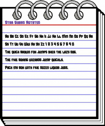 Star Guard Rotated Regular animated font preview