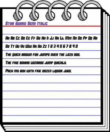 Star Guard Semi-Italic Semi-Italic animated font preview Star Guard Semi-Italic Semi-Italic animated font preview
