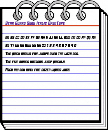 Star Guard Semi-Italic Semi-Italic animated font preview