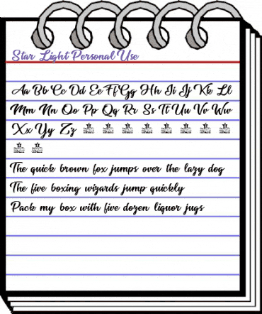 Star Light Personal Use Regular animated font preview