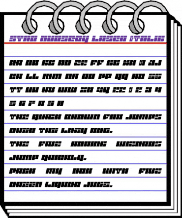 Star Nursery Laser Italic Italic animated font preview