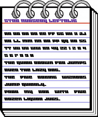 Star Nursery Leftalic Italic animated font preview