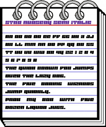 Star Nursery Semi-Italic Semi-Italic animated font preview