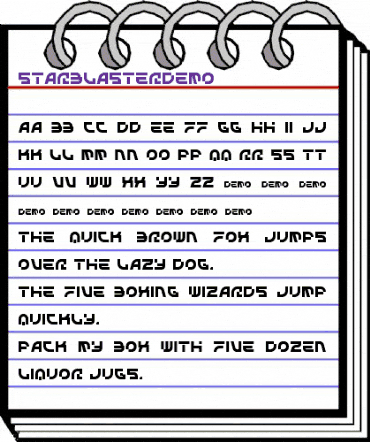 STARBLASTER demo Regular animated font preview