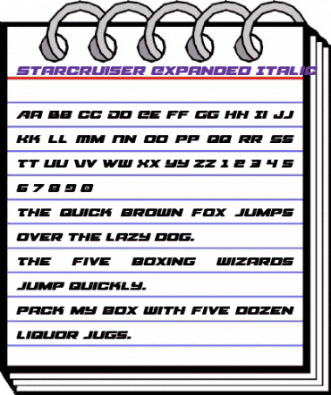 Starcruiser Expanded Italic Expanded Italic animated font preview