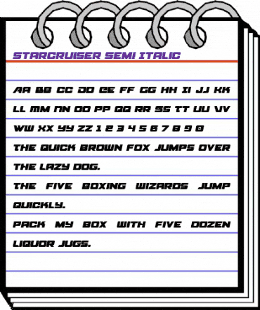 Starcruiser Semi-Italic Semi-Italic animated font preview