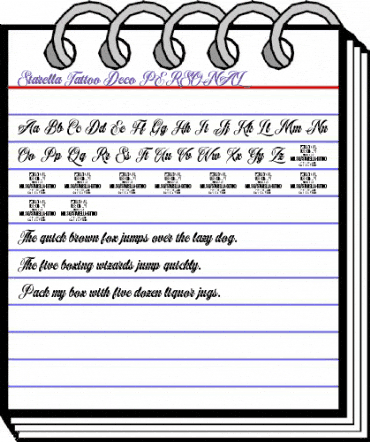 Starella Tattoo Deco PERSONAL Regular animated font preview