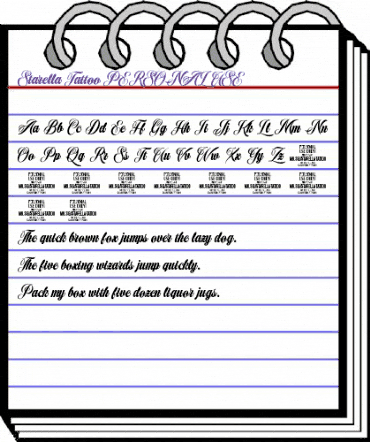 Starella Tattoo PERSONAL USE Regular animated font preview