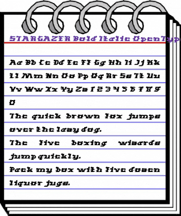 STARGAZER Bold Italic animated font preview