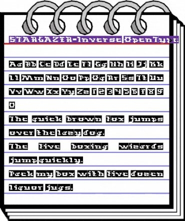 STARGAZER-Inverse Regular animated font preview