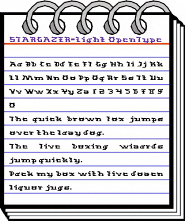 STARGAZER-Light Regular animated font preview