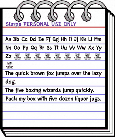 Starge PERSONAL USE ONLY Regular animated font preview