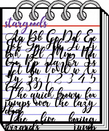 star goods Regular animated font preview