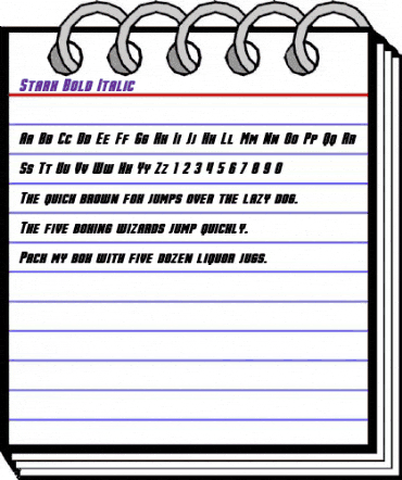 Stark Bold Italic animated font preview