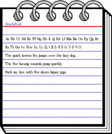 starla bold Regular animated font preview