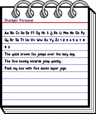 Starlight Personal Regular animated font preview