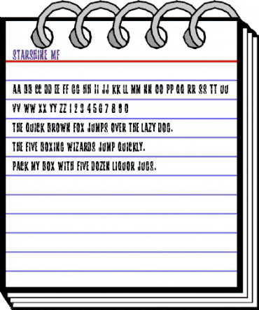 Starshine MF Regular animated font preview