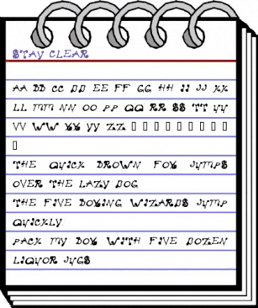 Stay Clear Regular animated font preview
