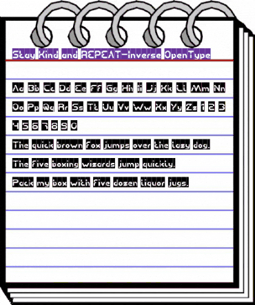 Stay Kind and REPEAT-Inverse Normal animated font preview