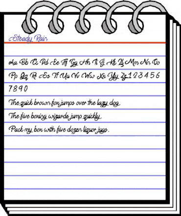 Steady Rain Regular animated font preview