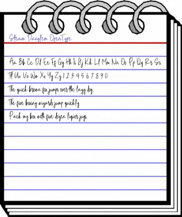 Steam Danglem Regular animated font preview