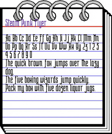 Steam Punk Flyer Regular animated font preview