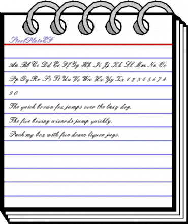 SteelPlateEF Regular animated font preview