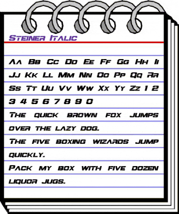 Steiner Italic animated font preview