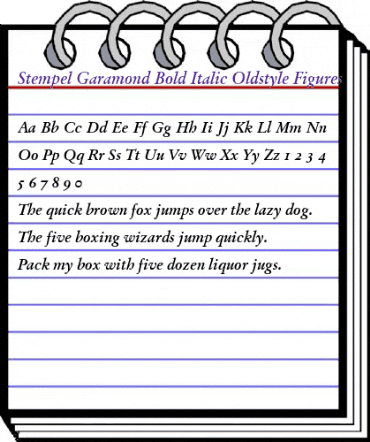 Stempel Garamond RomanOsF Bold Italic animated font preview