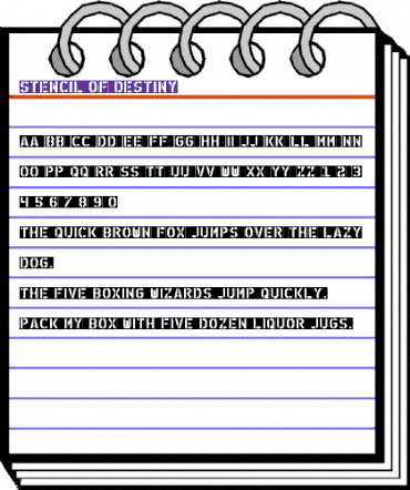 Stencil of Destiny Regular animated font preview