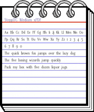SteppITC-Medium xPDF Regular animated font preview