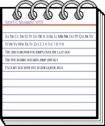 SteppITC-MediumSC xPDF Regular animated font preview