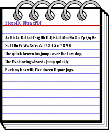 SteppITC-Ultra xPDF Regular animated font preview