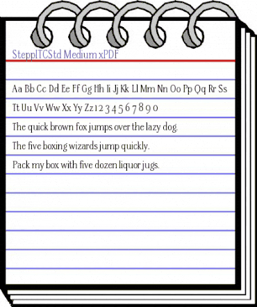 SteppITCStd-Medium xPDF Regular animated font preview