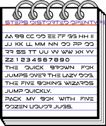 STEPS Distorted Italic animated font preview