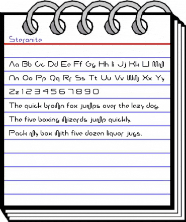 Steronite Regular animated font preview