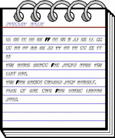 Stewart1 Italic Regular animated font preview