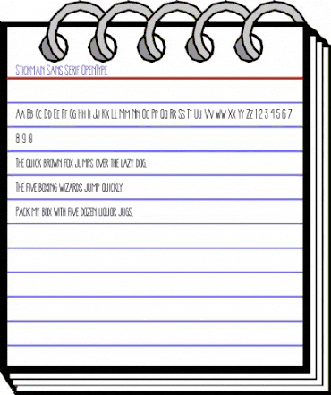 Stickman Sans Serif Regular animated font preview