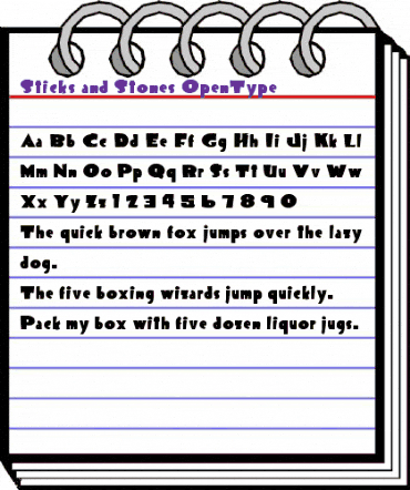 Sticks and Stones Regular animated font preview