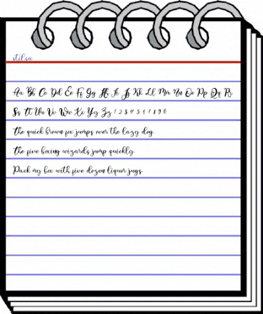 stilsa Regular animated font preview