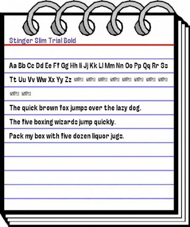 Stinger Slim Trial Bold animated font preview